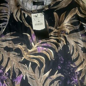 Zara Black and Purple Short Sleeve Tee